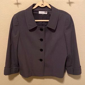 Tahari Arthur S. Levine grey 3/4 sleeve blazer
